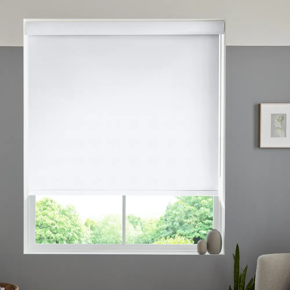 White roller blinds